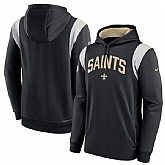 Men's New Orleans Saints Black Sideline Stack Performance Pullover Hoodie,baseball caps,new era cap wholesale,wholesale hats